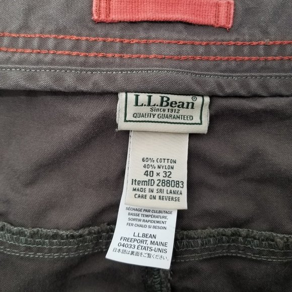 LL Bean Pants Mens Brown Riverton Utility Workwear Hiking Articulated Knee 40x32 - Picture 8 of 11